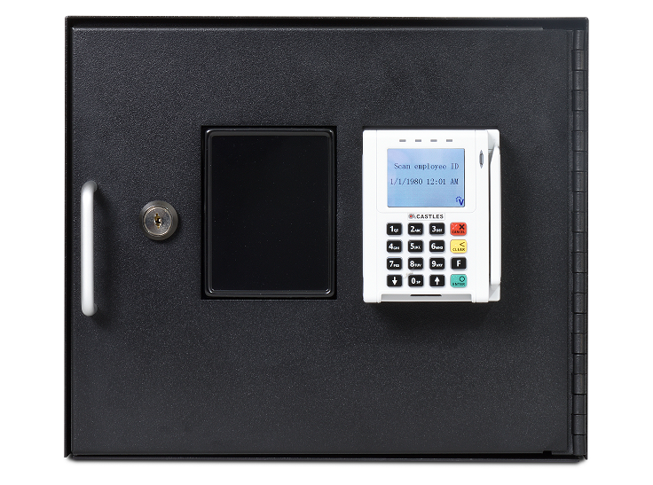 Medsfront safe with employee ID scanner